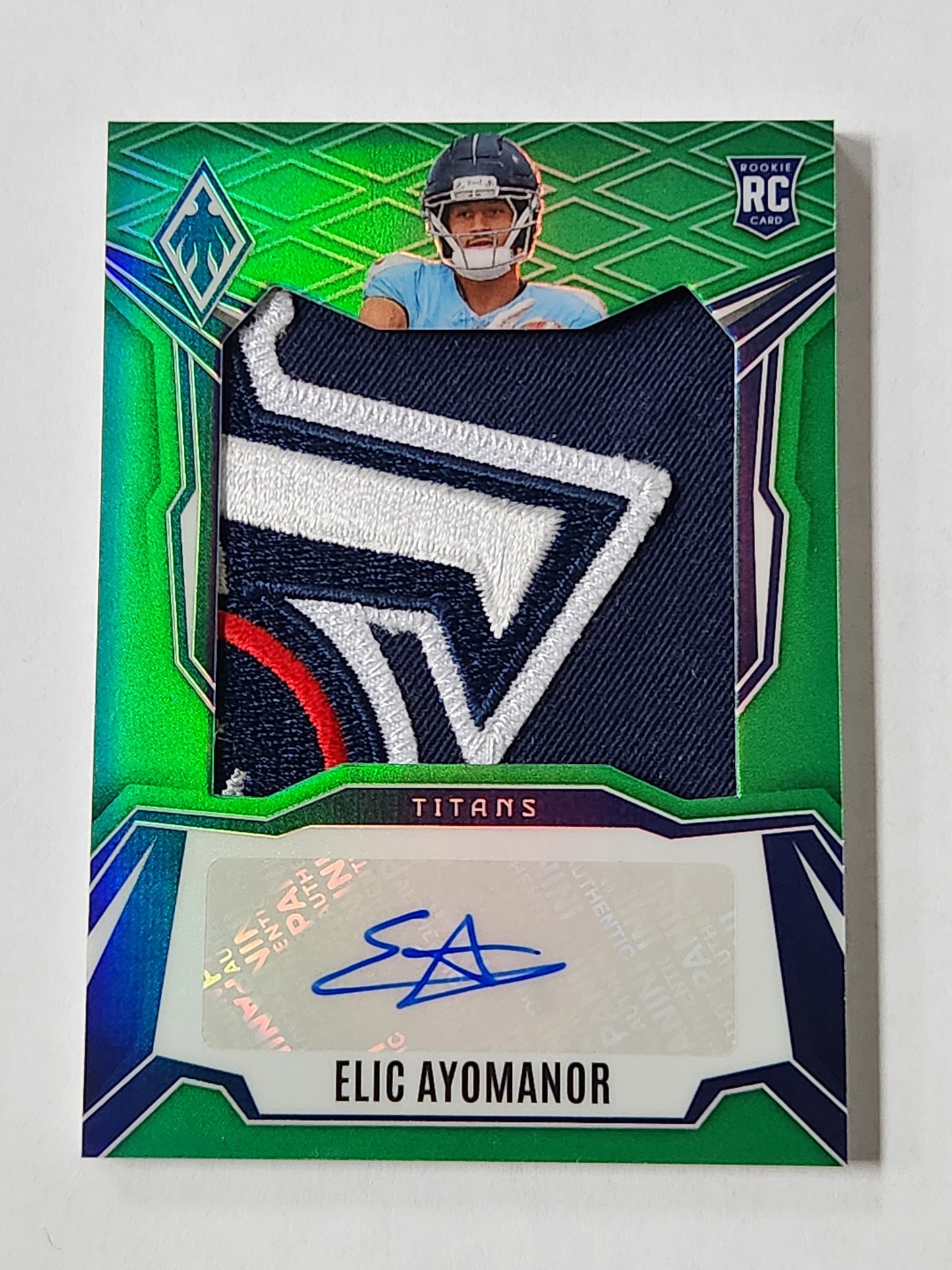 2025 Phoenix Elic Ayomanor Green # /25 Rookie Logo Patch Auto RC rps-ear