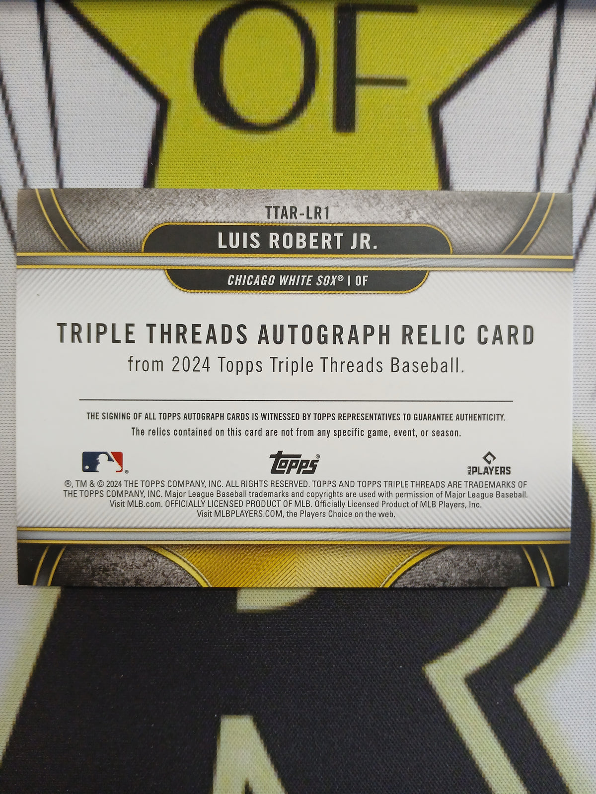 2024 Topps Triple Threads Luis Robert Jr Multi Relic Patch Auto Green #/18