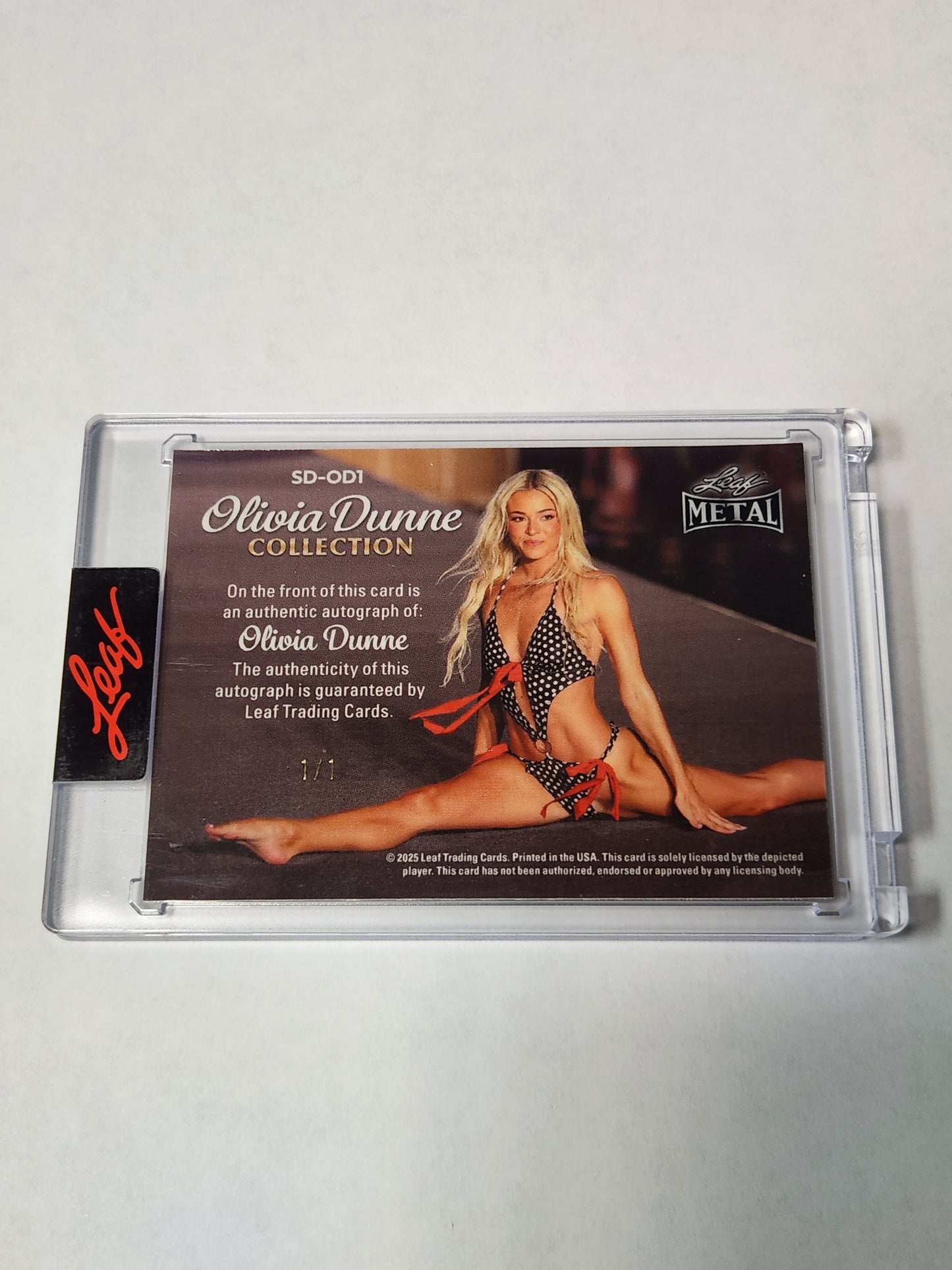 Olivia Livvy Dunne Auto Gold # 1/1 2025 Leaf Metal Authentics Sports Illustrated One of One