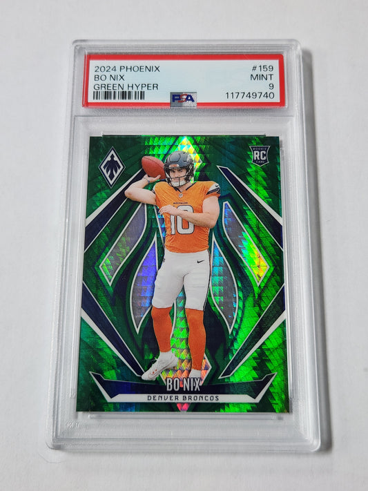 2024 Phoenix Bo Nix Green Hyper /30 PSA 9 POP 1