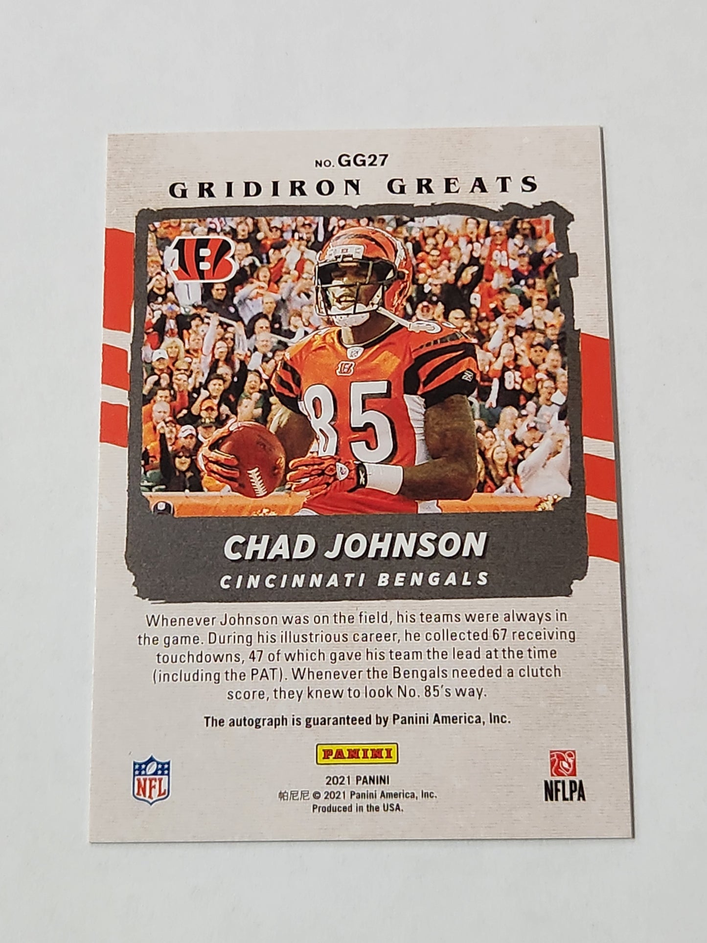 2021 Gridiron Greats Chad Johnson Ocho-cinco Auto Cracked Ice GG27