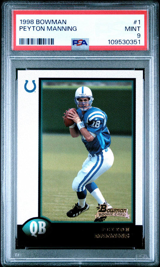 1998 Bowman Peyton Manning #1 PSA 9