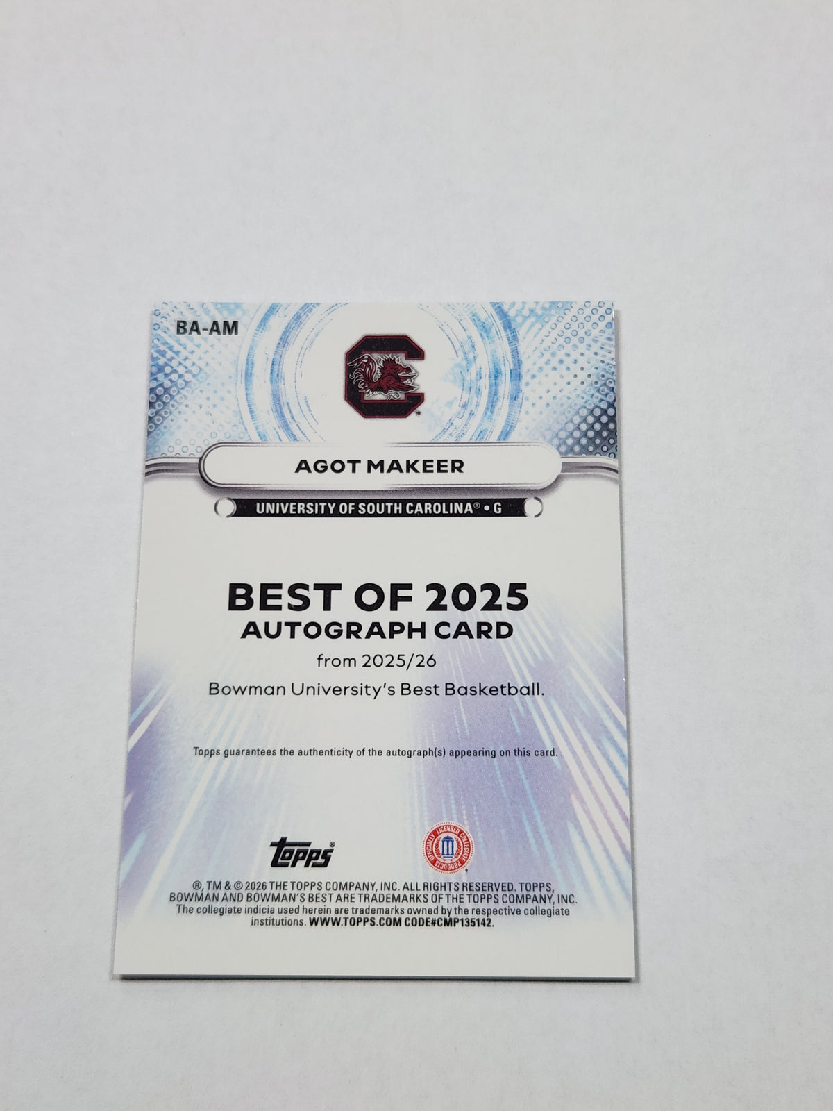 2026 Bowman Best U Agot Makeer The Best of 2025 Black Refractor #/10