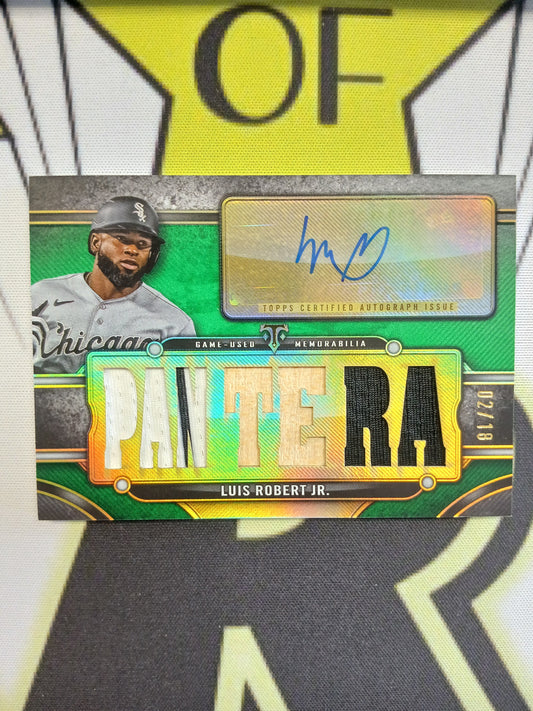 2024 Topps Triple Threads Luis Robert Jr Multi Relic Patch Auto Green #/18