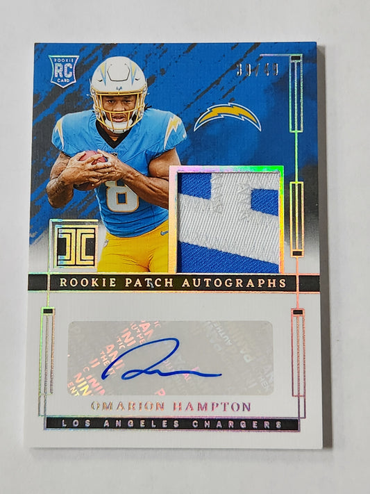 2025 Impeccable Omarion Hampton # /49 Rookie Patch autographs Auto RC rkp-ohn