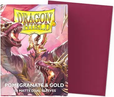 Dragon Shield Standard Size Sleeves Pomegranate & Gold Dual Matte 100CT AT-15065