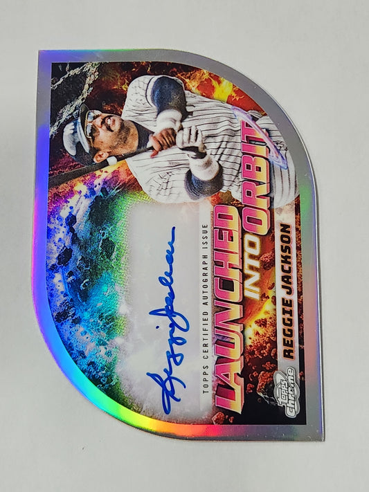 2024 Topps Chrome Cosmic Reggie Jackson Launched Into Orbit Die Cut Auto LIOA-RJ