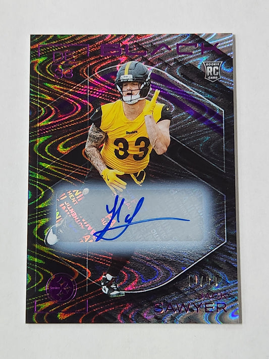2025 Panini Black Jack Sawyer # /99 Rookie RC Auto Steelers