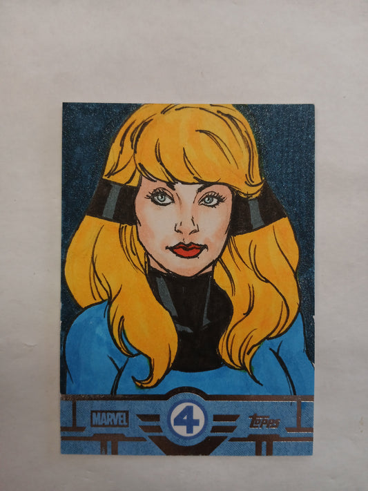 2026 Topps Finest Fantastic Four 65th Anniversary Sue Richards Invisible Woman Sketch Card #1/1 One of One Roberto Ariel Mamaui
