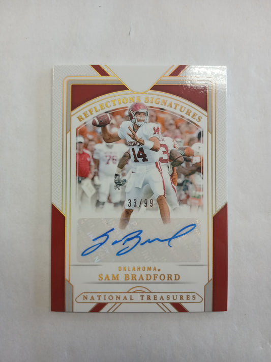 2025 National Treasures Collegiate Sam Bradford Reflections Signatures Auto #/99