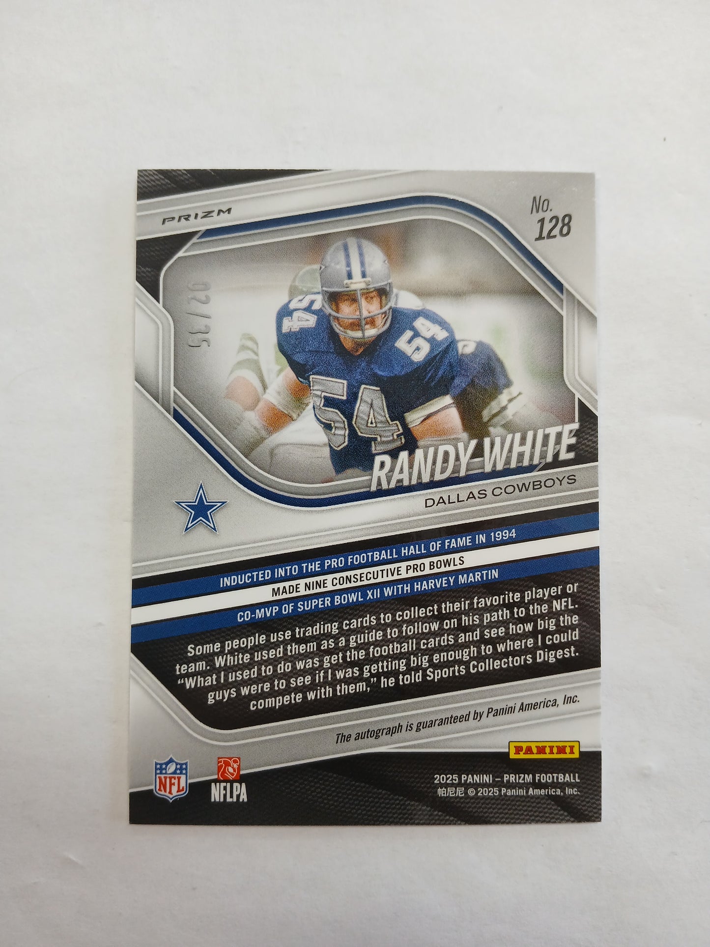 2025 Prizm Randy White Auto Red Shimmer #/35