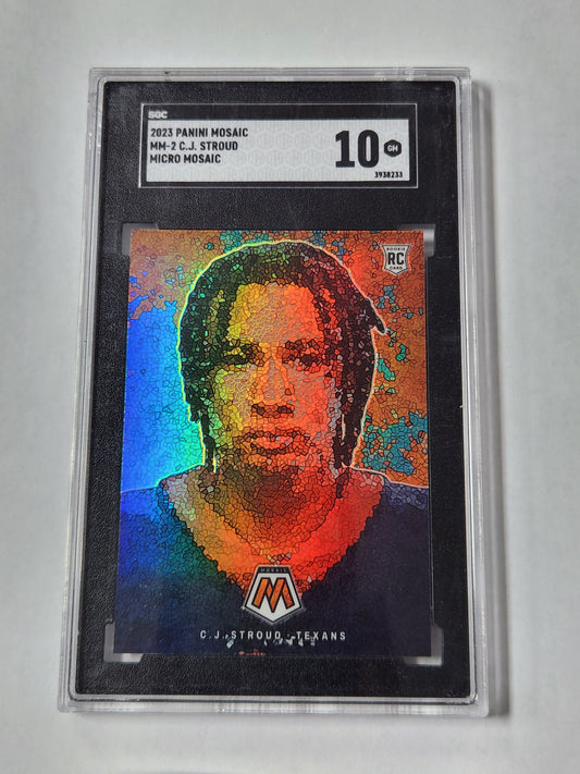 2023 Panini Mosaic CJ Stroud Micro Mosaic Rookie Case Hit SSP SGC 10