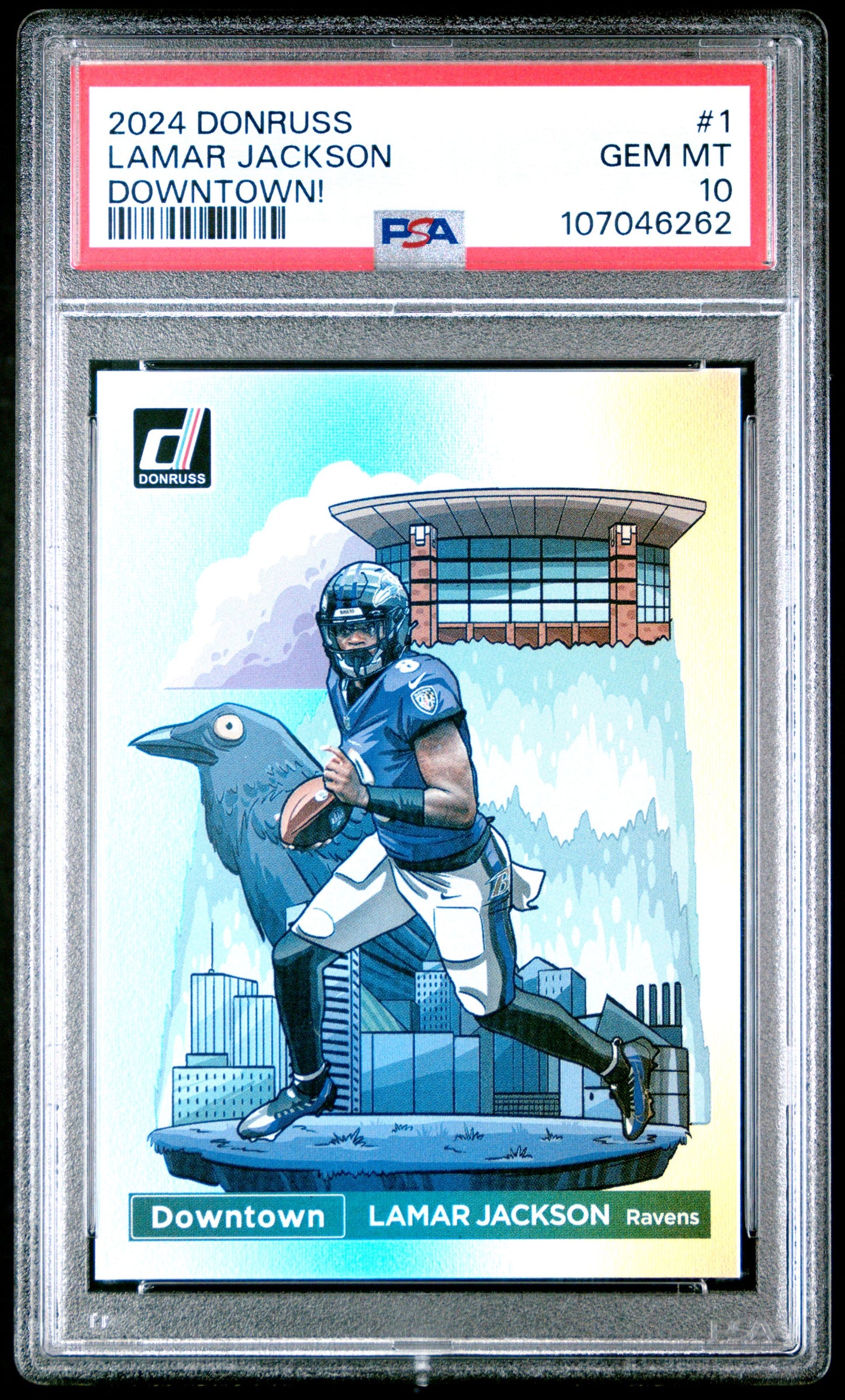 2024 PANINI DONRUSS DOWNTOWN #1 LAMAR JACKSON PSA 10 SP RAVENS