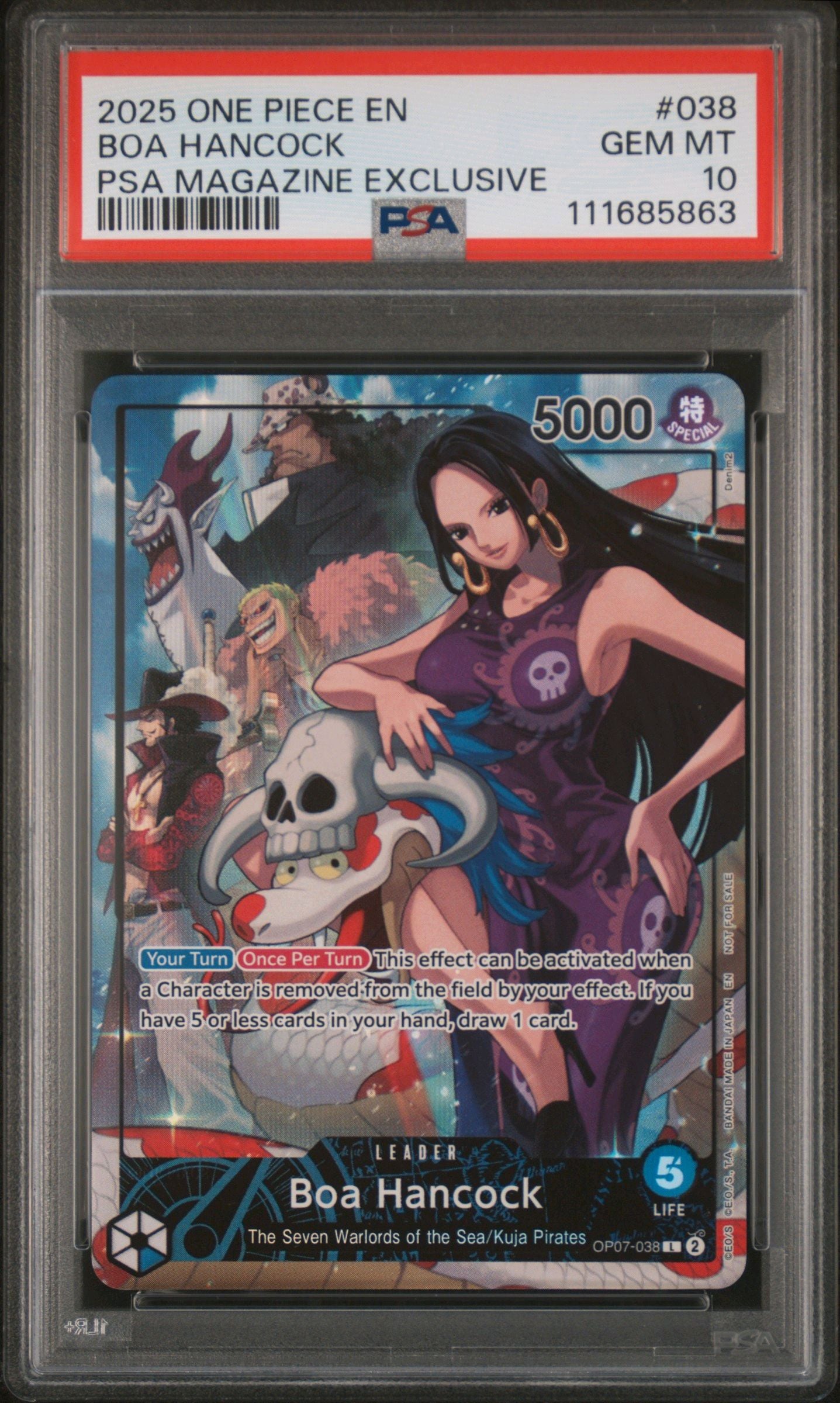 2025 One Piece Boa Hancock #038 PSA Magazine Exclusive PSA 10