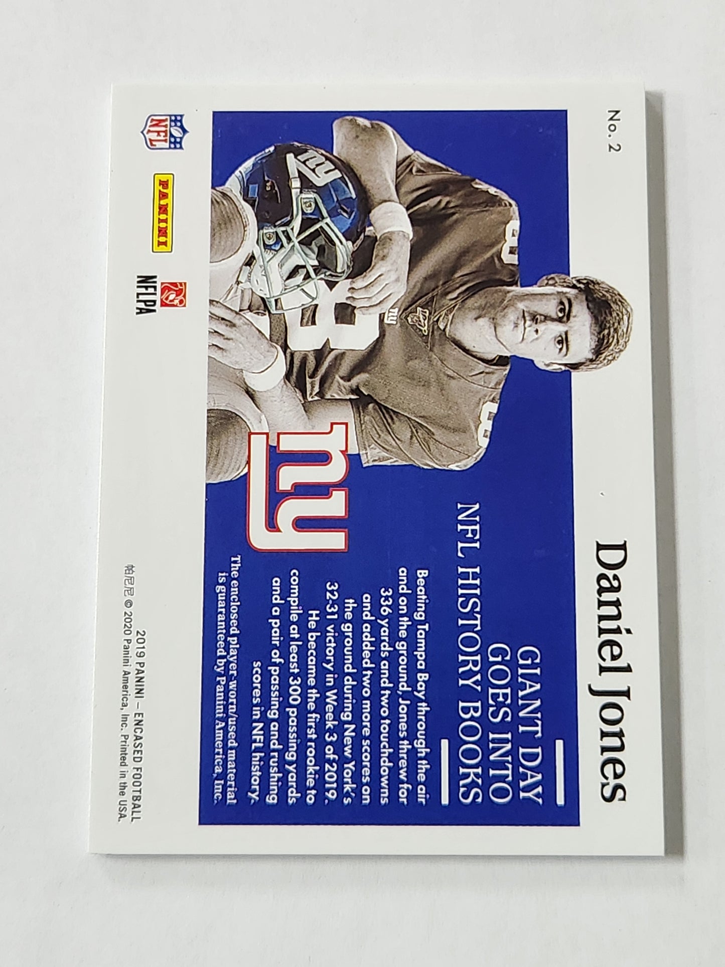 2019 Encased Daniel Jones Rookie Quad Memorabilia /50