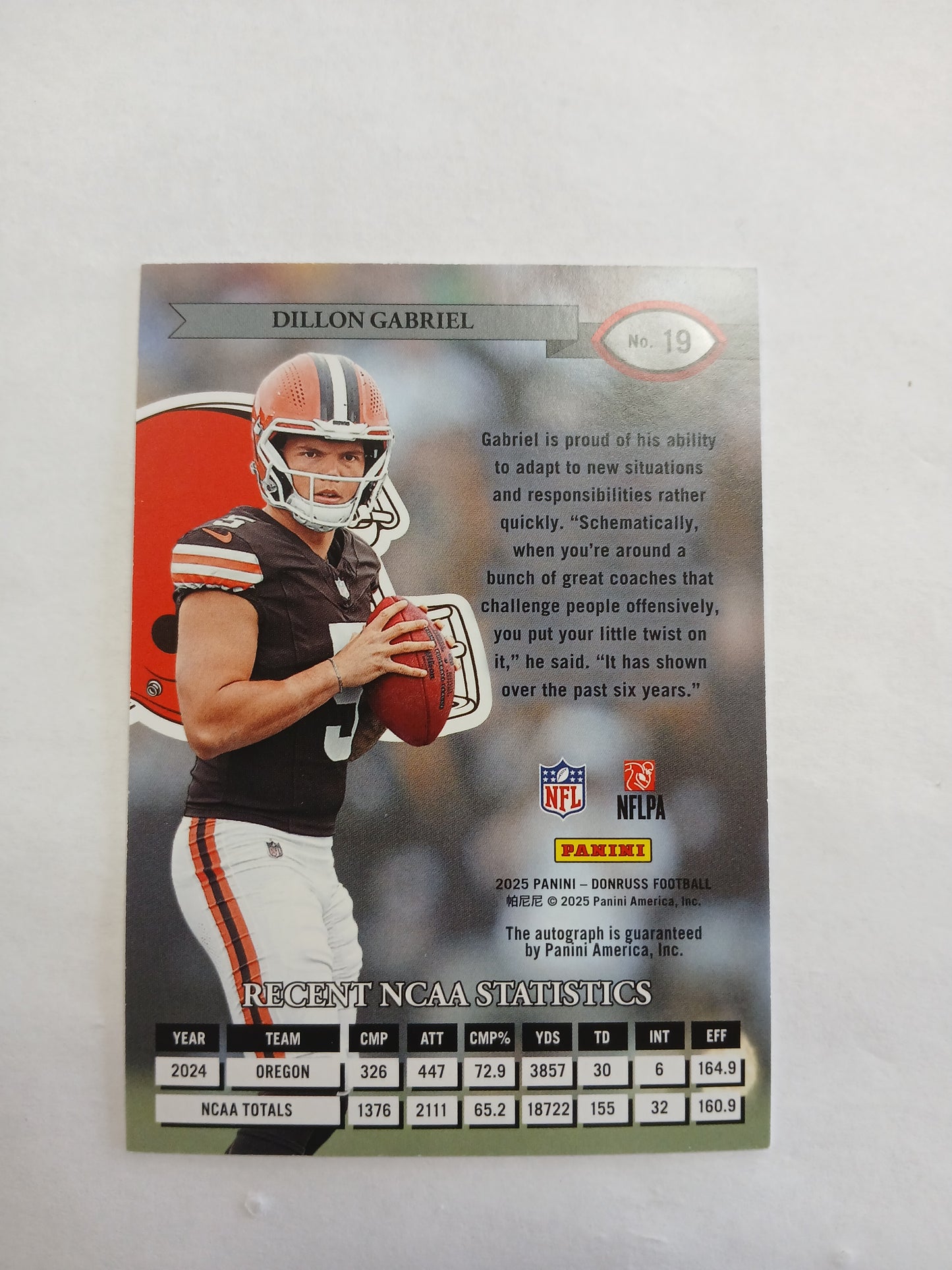 2025 Donruss Dillon Gabriel Throwback Auto Rookie #/25