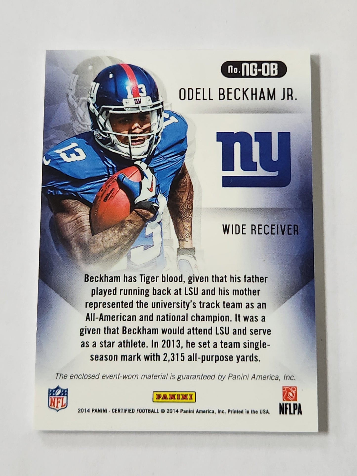 2014 Certified Odell Beckham Jr New Generation Rookie Jersey Card /299