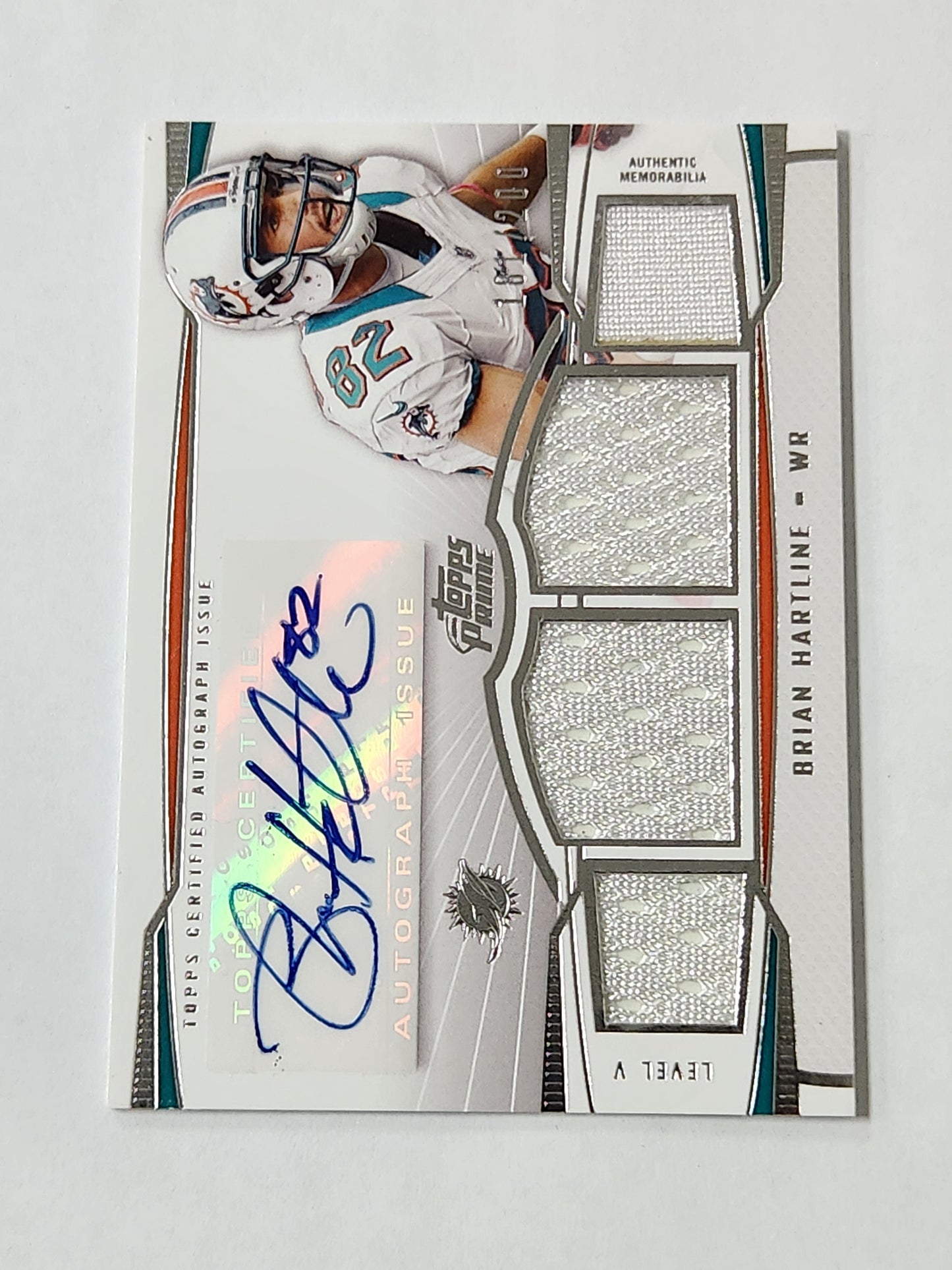 2013 Topps Prime Brian Hartline Patch Auto /200