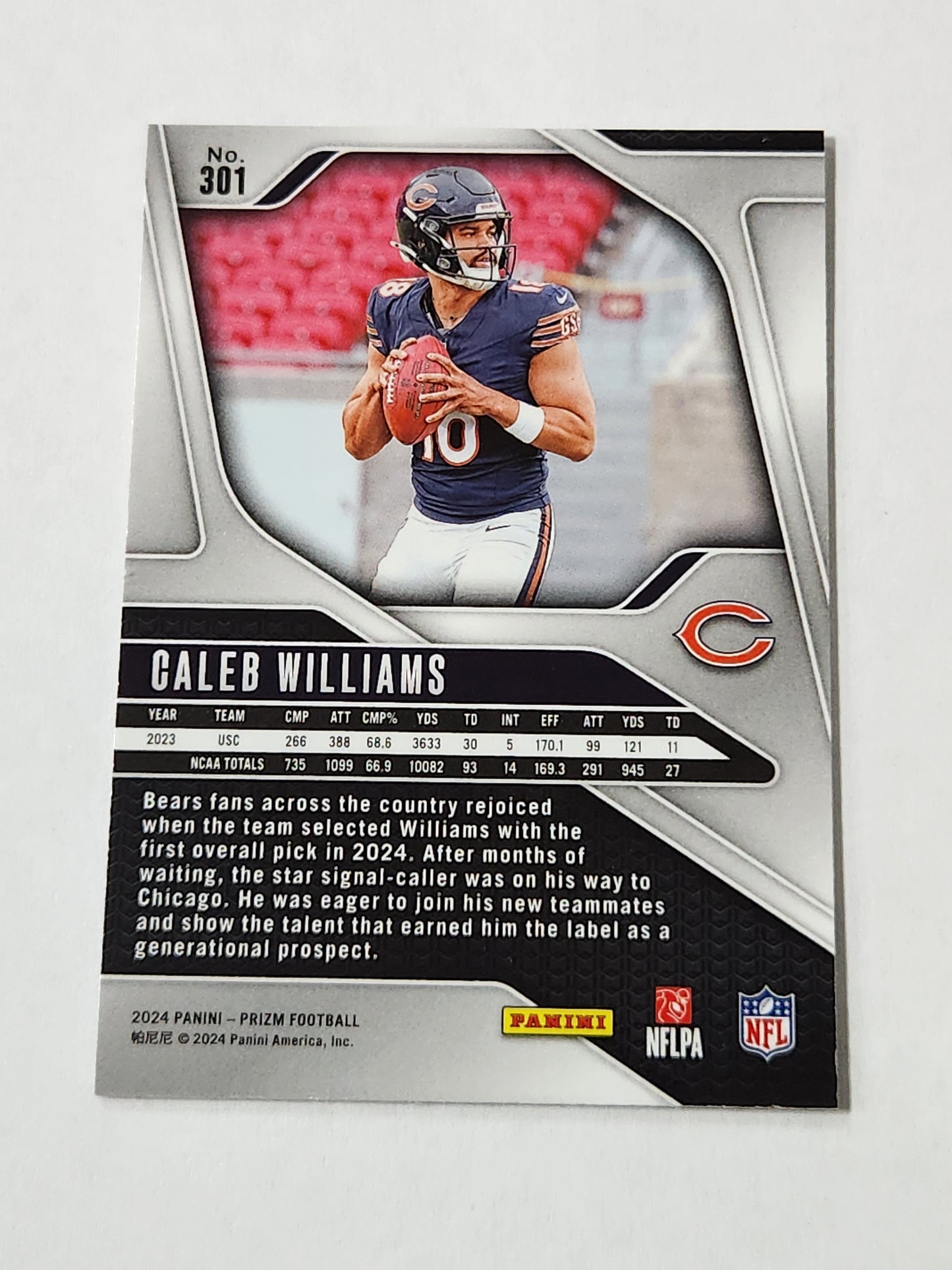 2024 Prizm Caleb Williams Rookie No. 301