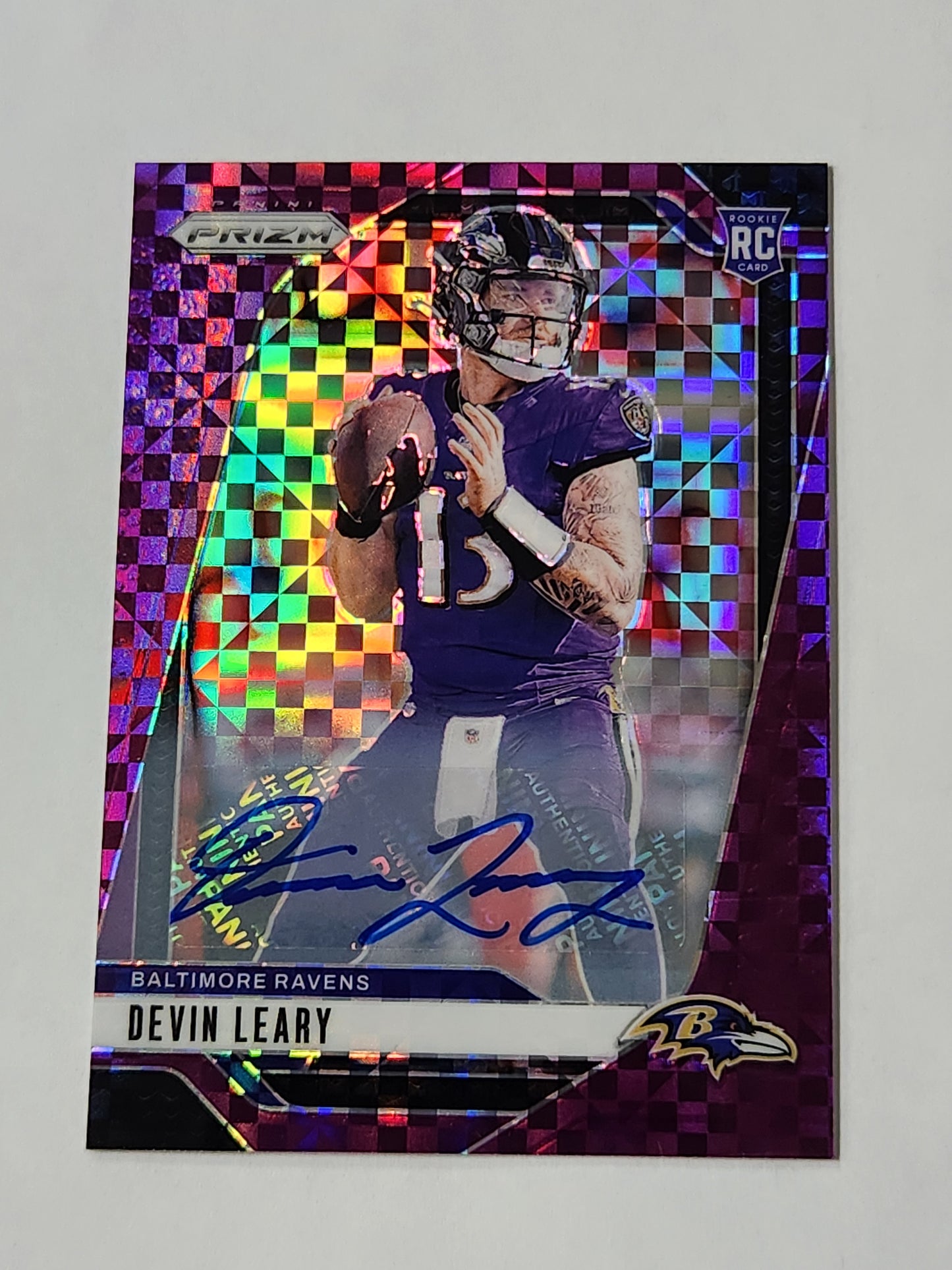 2024 Prizm Devin Leary Purple Checker Rookie Auto 9/49 Color Match