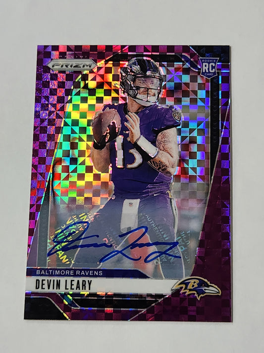 2024 Prizm Devin Leary Purple Checker Rookie Auto 9/49 Color Match