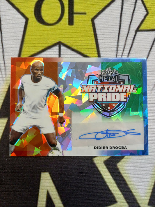 2022 Leaf Metal Didier Drogba National Pride Cracked Ice Auto #/4
