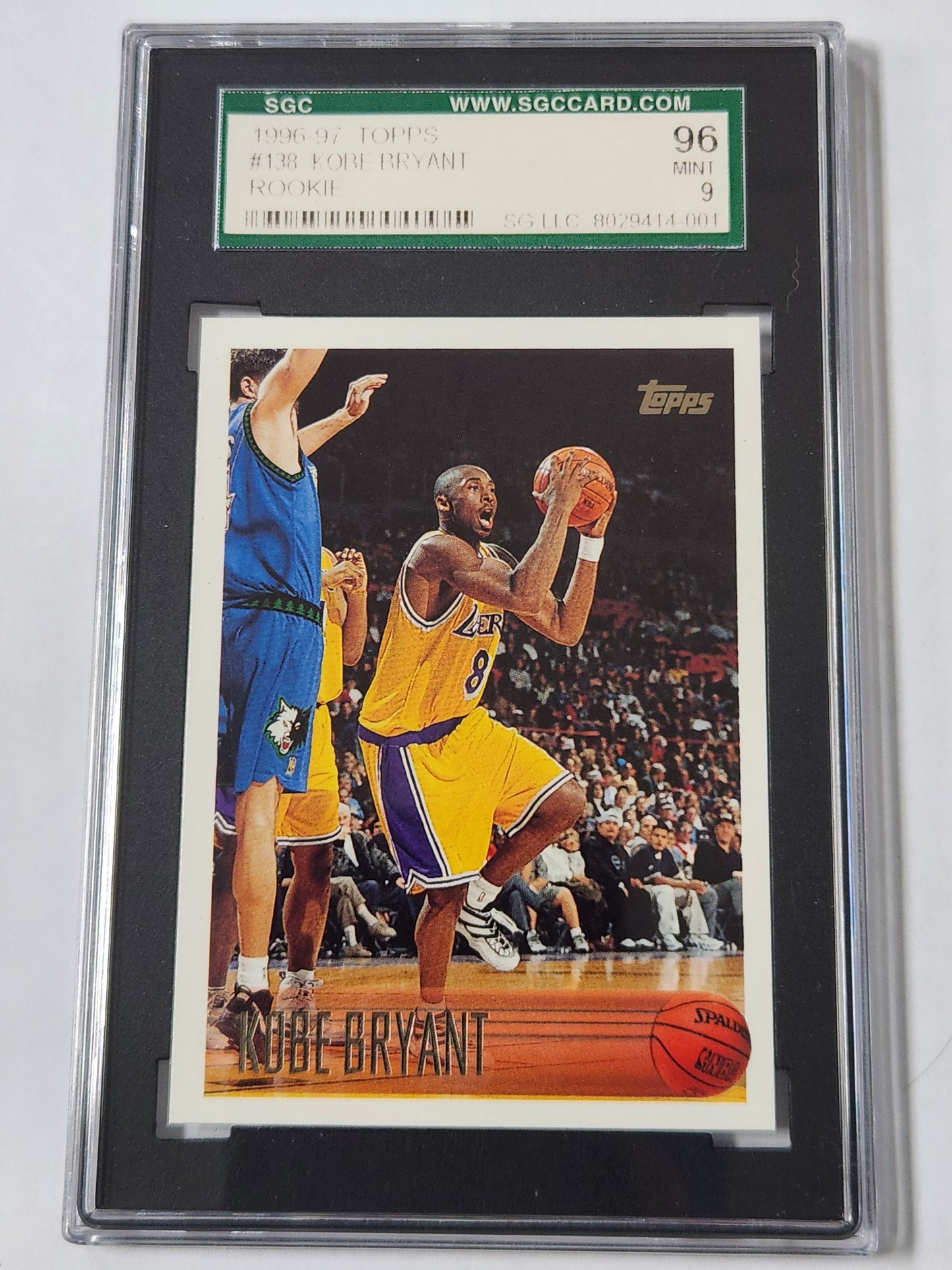 1996 Topps Kobe Bryant Rookie No. 138 SGC 9
