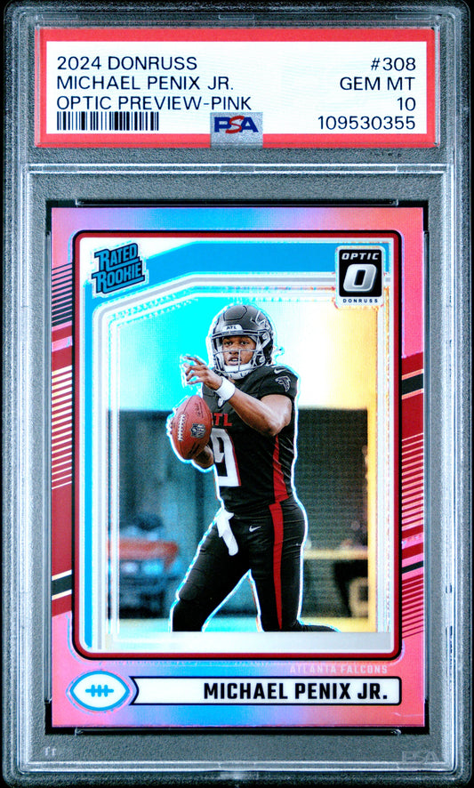 2024 Donruss Optic Michael Penix Jr Pink Rated Rookie PSA 10