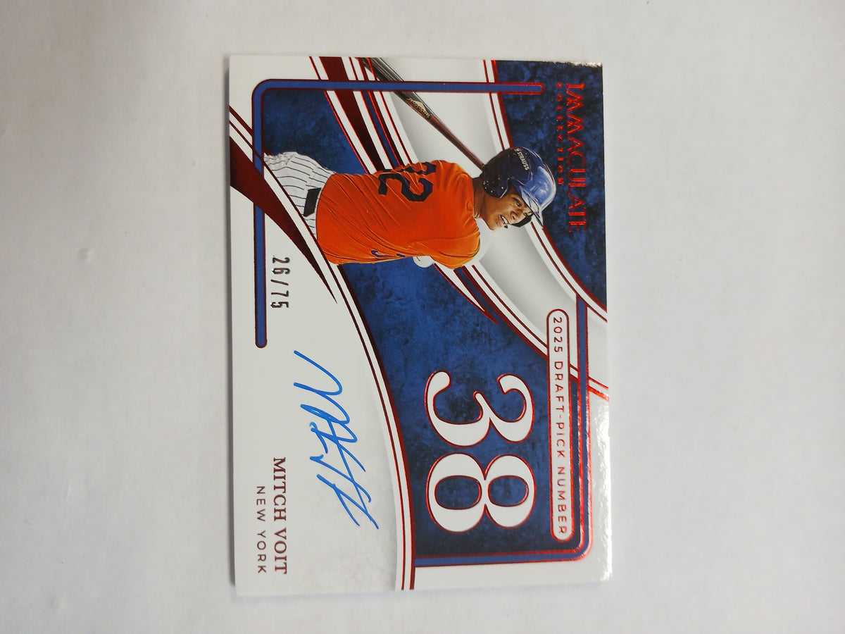 2026 Immaculate Collection Mitch Voit Draft Selection Signatures On Card Auto Red Foil #/75