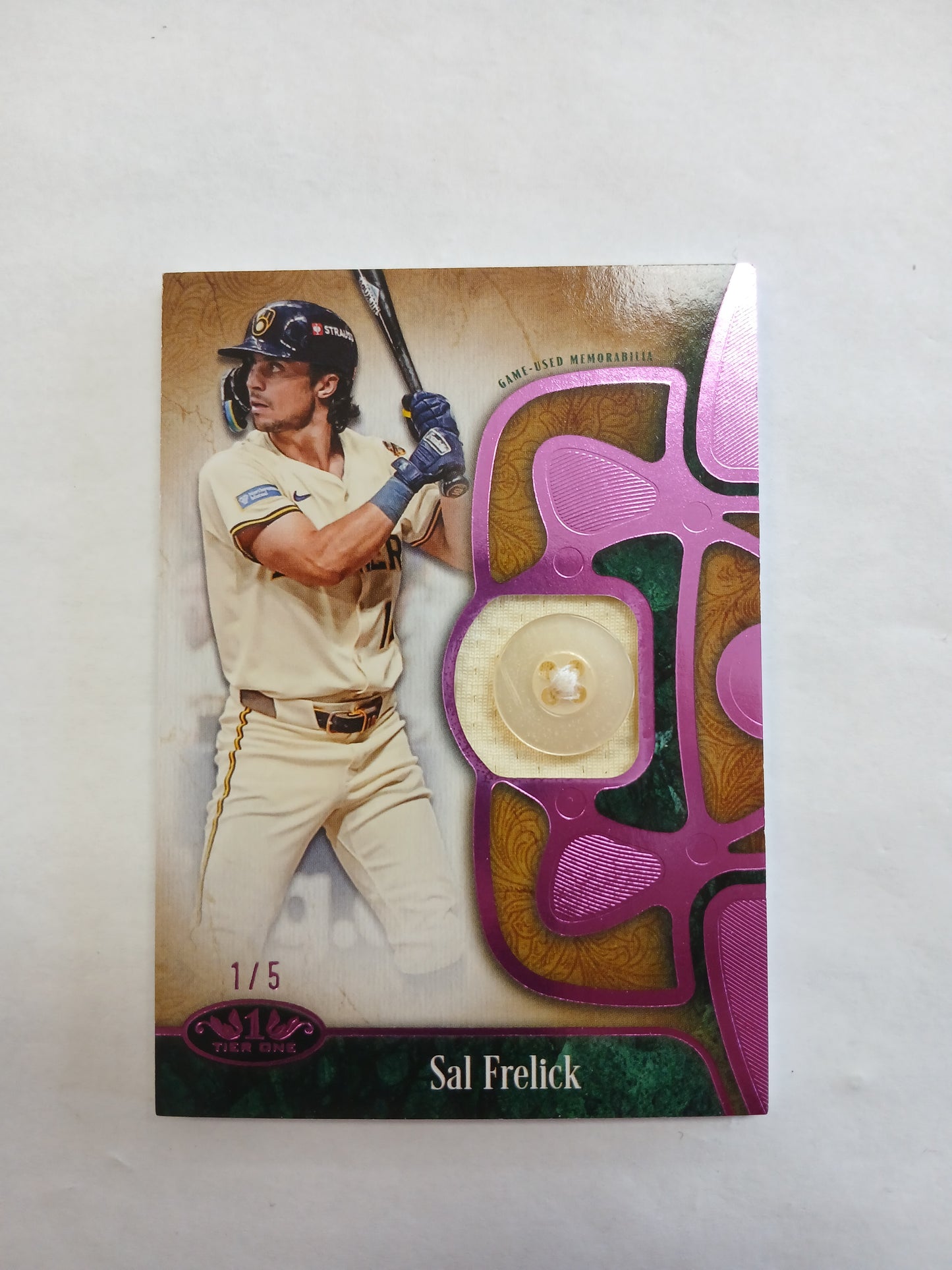 2026 Topps Tier One Sal Frelick Pink Foil Button Relic #1/5