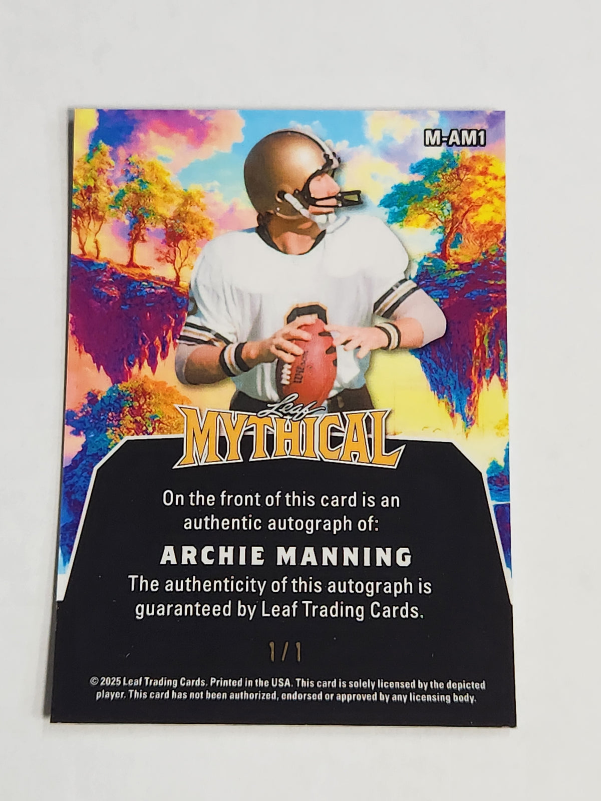 2025 Leaf Mythical Archie Manning Blue Auto One of One 1/1