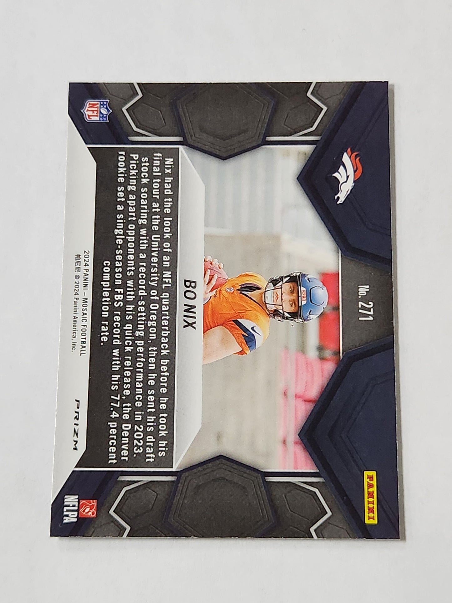 2024 Mosaic Bo Nix NFL Debut Holo Mosaic Rookie