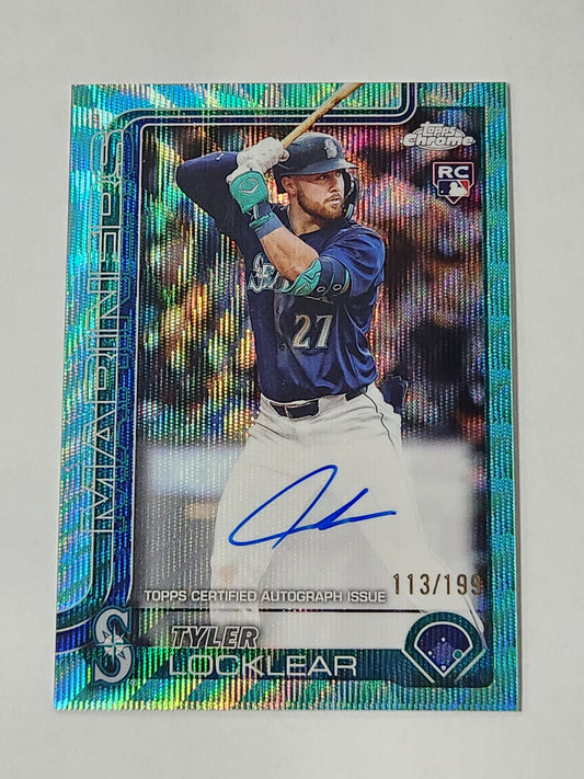 2025 Topps Chrome Tyler Locklear Rookie Blue Wave auto /199