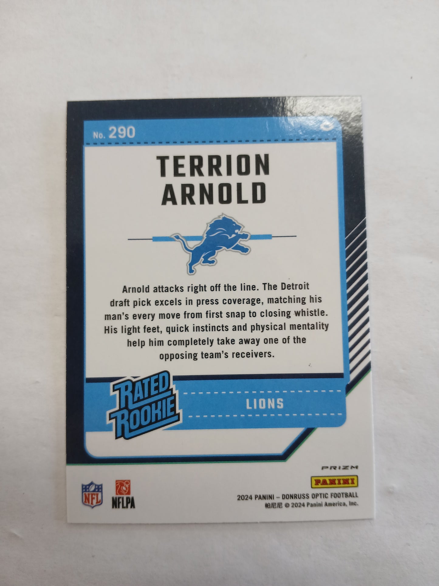 2024 Donruss Optic Terrion Arnold Rated Rookie White Sparkle Color Match SSP