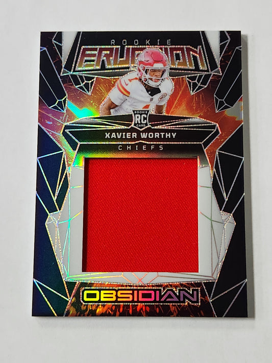2024 Obsidian Xavier Worthy Rookie Eruption Jersey Card