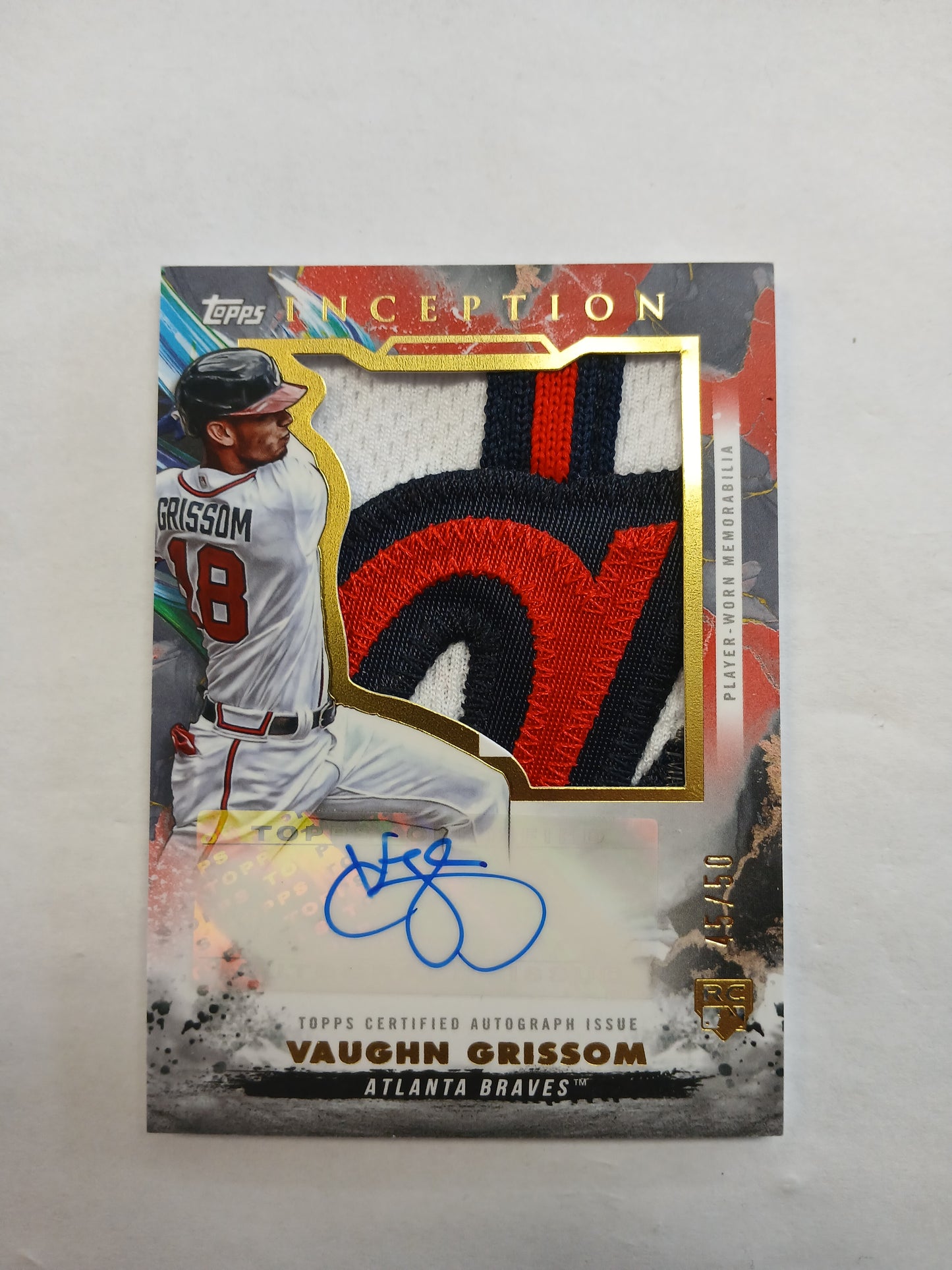 2023 Topps Inception Vaughn Grissom umbo Logo Patch Auto #/50