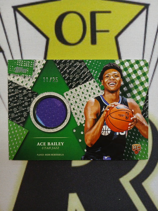 2025 Topps Holiday Ace Bailey Rookie Triple Color Player Worn Relic Mega Box Exclusive #/25