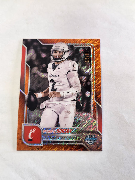 2025 Bowman Chrome U Brendan Sorsby Orange Wave Refractor #/25
