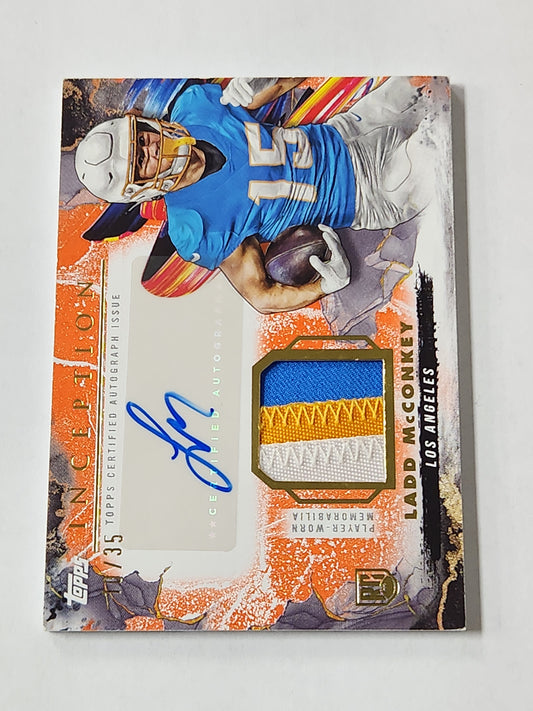 2024 Topps Inception Ladd McConkey Rookie Patch Auto /35 Tri Color Patch
