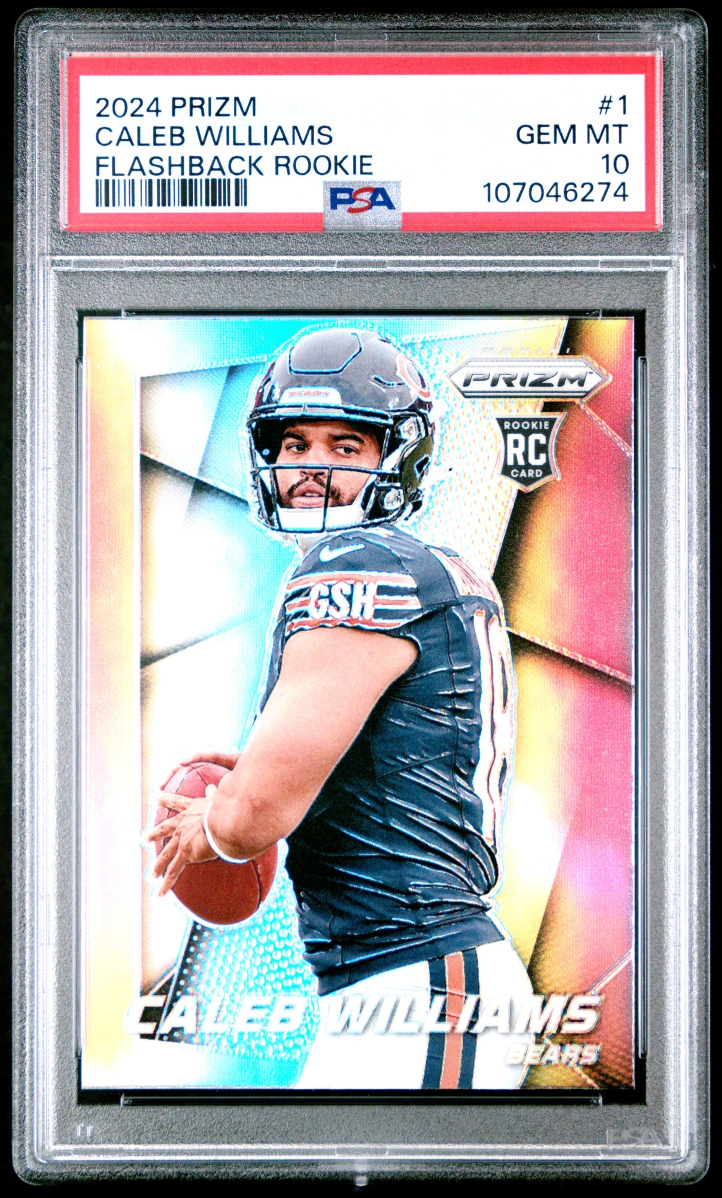 2024 PANINI PRIZM PRIZM FLASHBACK ROOKIE #1 CALEB WILLIAMS PSA 10