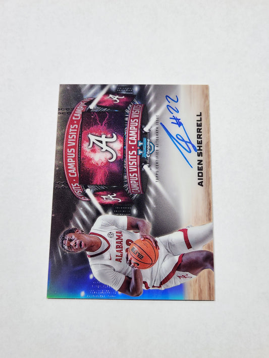 2025 Bowman U Chrome Aiden Sherrell Campus Visits On Card Auto Refractor