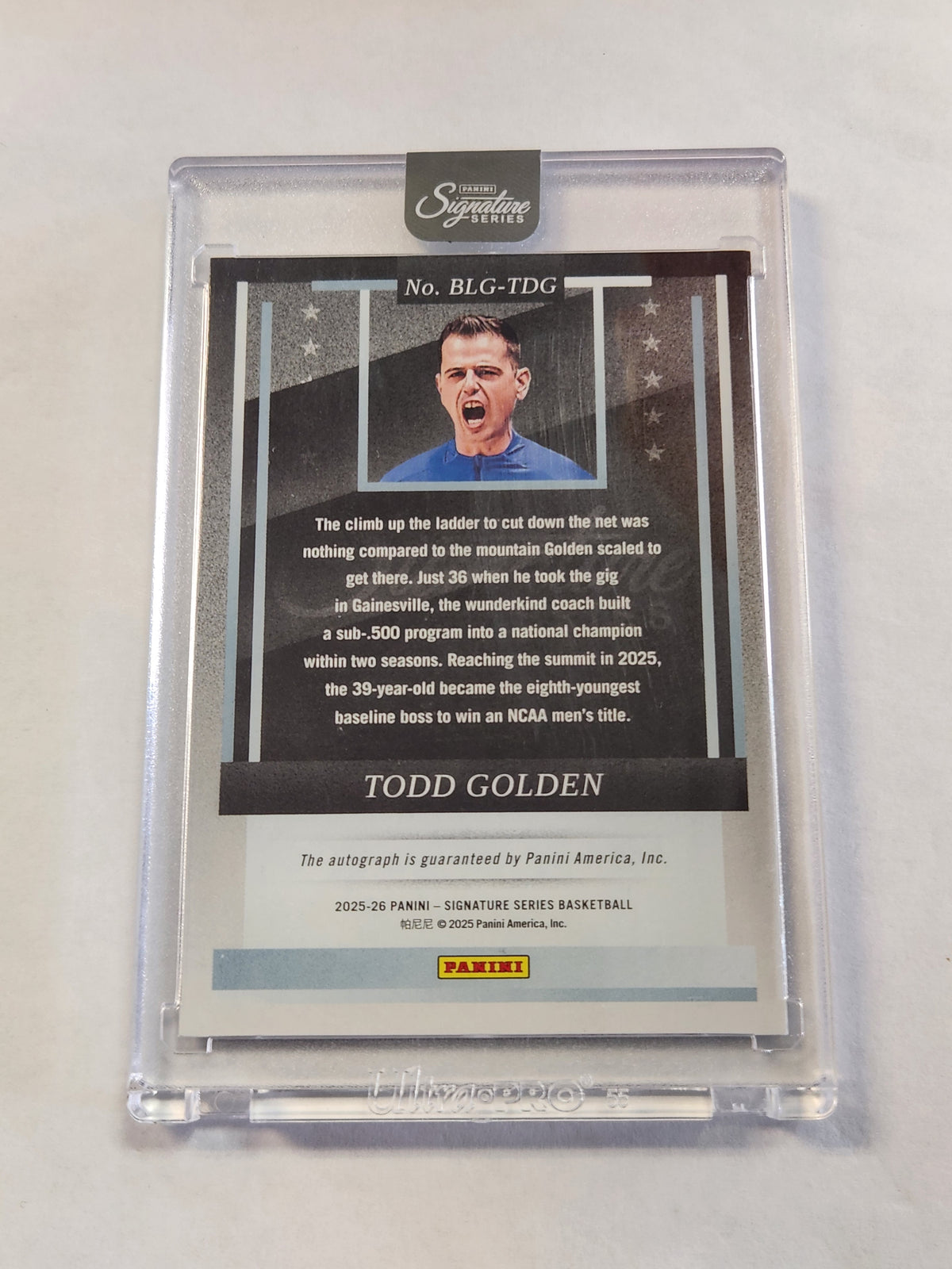 2025 Signature Series Todd Golden Baseline Generals Auto #/49