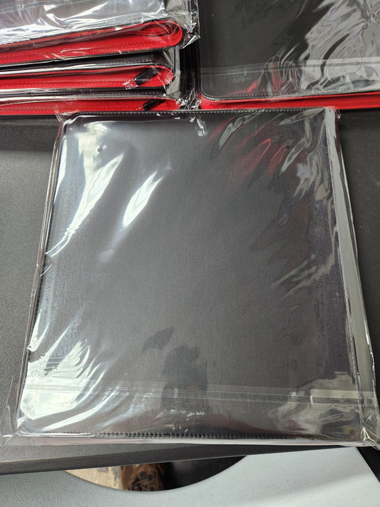 Generic Two Tone 12 Pocket Zippered Binder Black / Red