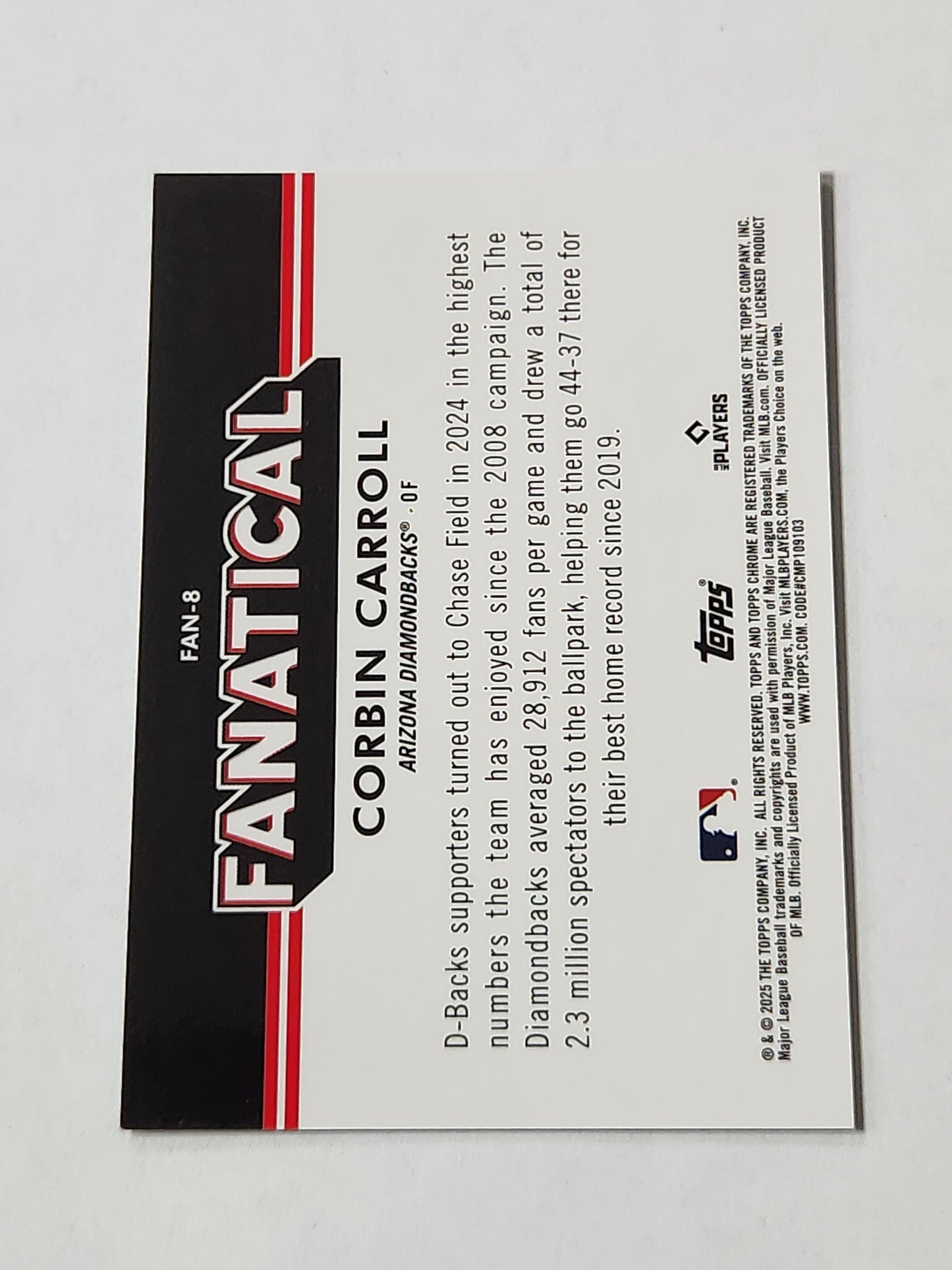 2025 Topps Chrome Corbin Carroll Fanatical Case Hit SSP /10