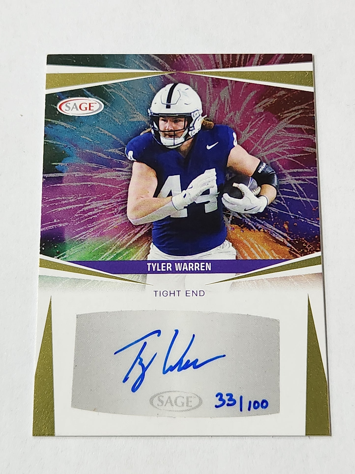 2025 Sage Tyler Warren # /100 Rookie Auto A-TW3