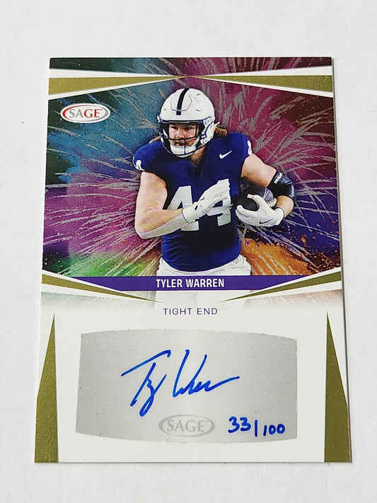 2025 Sage Tyler Warren # /100 Rookie Auto A-TW3