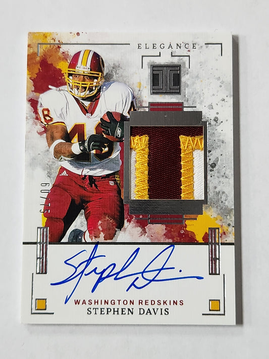 2025 Impeccable Stephen Davis # /75 Elegance 3 Color Patch Auto Washington
