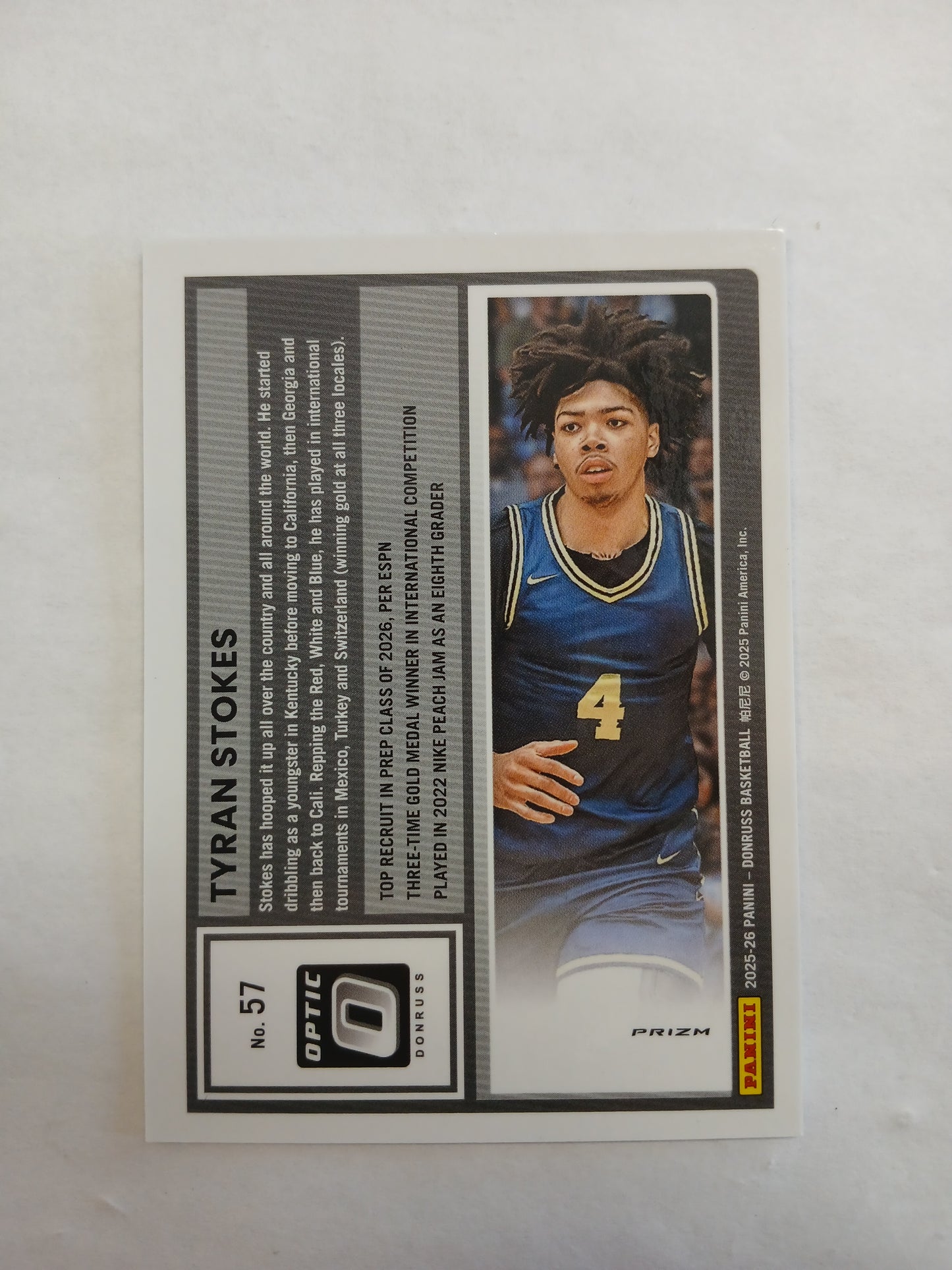 2025 Donruss Optic Tyran Stokes Rated Prospect White Tiger Stripe Case Hit SSP