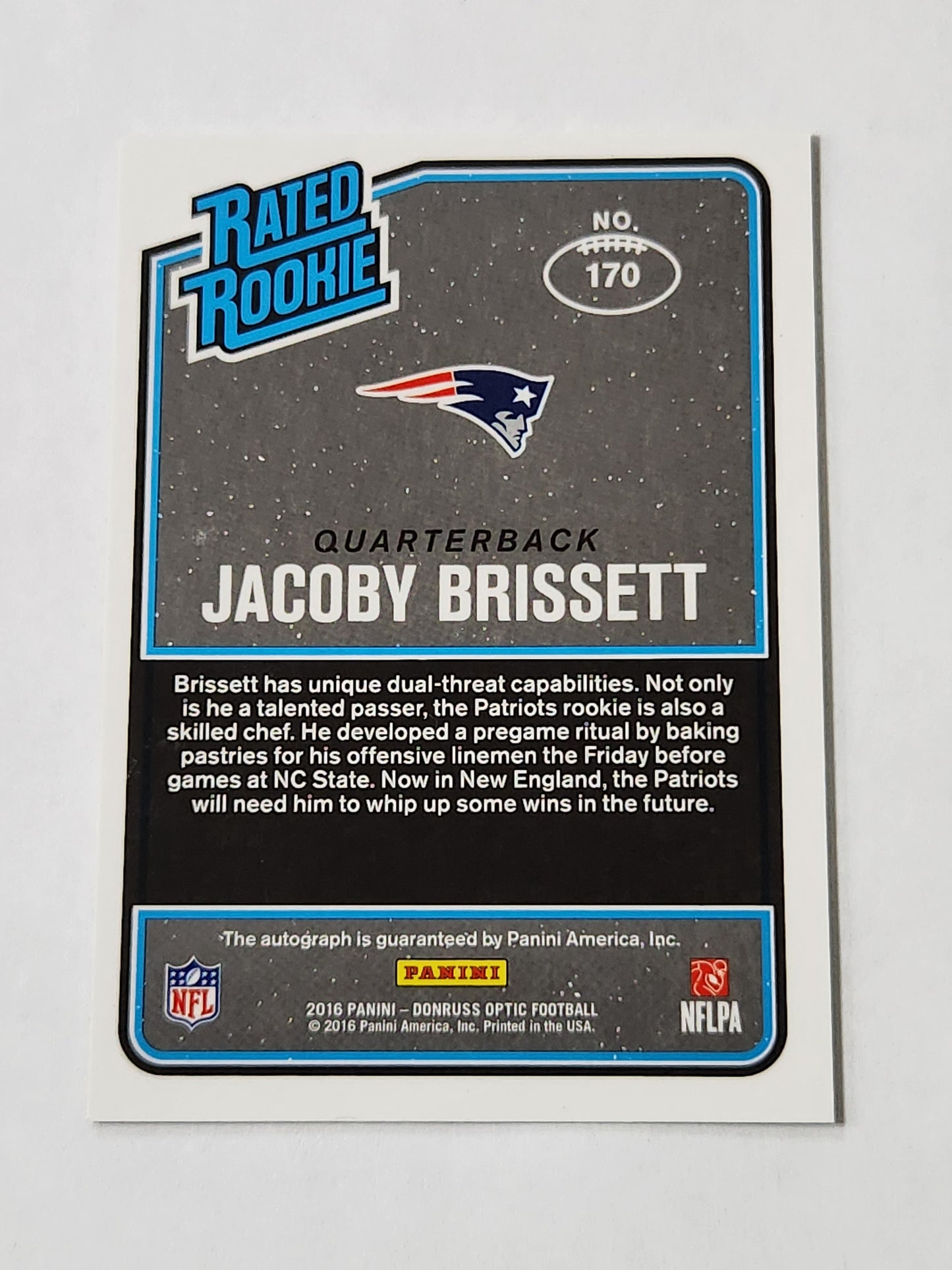 2016 Optic Jacoby Brissett Rated Rookie Bronze Auto