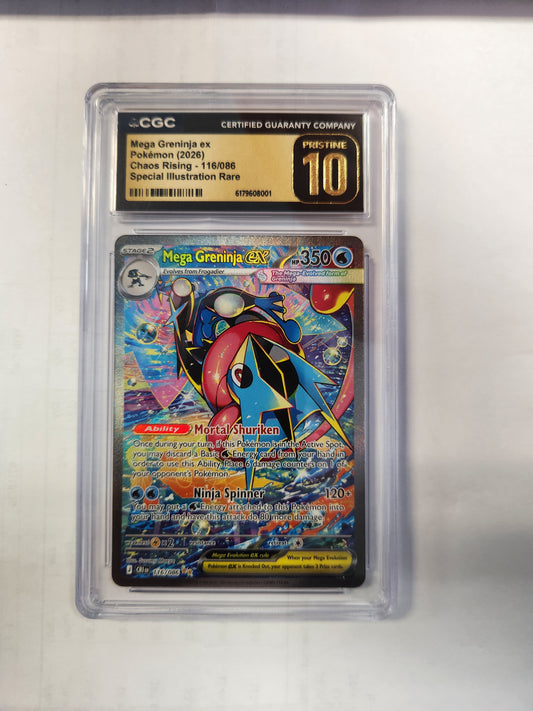 Pokémon Mega Greninja ex SIR Chaos Rising CGC Pristine 10